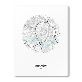 Obraz na płótnie Mapa Krakowa w kole