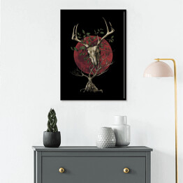 Plakat w ramie Wiedźmin - czaszka jelenia
