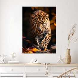 Plakat samoprzylepny Leopard - zdjęcia zwierząt