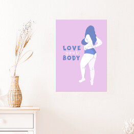Plakat samoprzylepny "Kochaj swoje ciało" - ilustracja