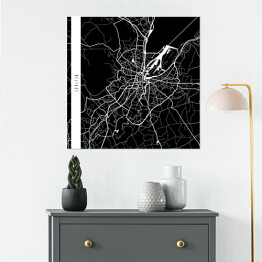 Plakat samoprzylepny Mapy miast świata - Belfast - czarna