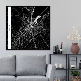 Plakat w ramie Mapy miast świata - Belfast - czarna
