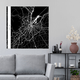 Plakat samoprzylepny Mapy miast świata - Belfast - czarna