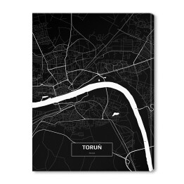 Obraz na płótnie Mapa Torunia czarno-biała