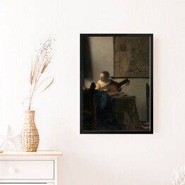 Obraz w ramie Jan Vermeer Młoda kobieta z lutnią Reprodukcja