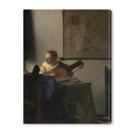Obraz na płótnie Jan Vermeer Młoda kobieta z lutnią Reprodukcja