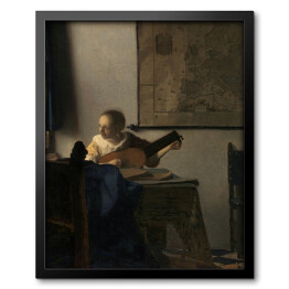 Obraz w ramie Jan Vermeer Młoda kobieta z lutnią Reprodukcja