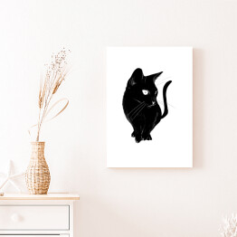 Obraz klasyczny Czarny kot z długimi wąsami