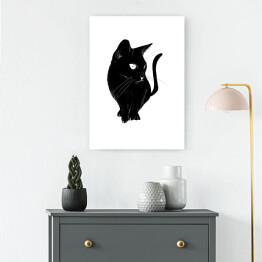 Obraz na płótnie Czarny kot z długimi wąsami