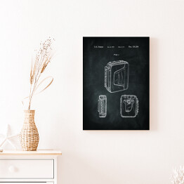 Obraz klasyczny Walkman. Czarno biały rysunek patentowy US Patent 