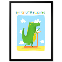 Plakat w ramie Uśmiechnięty krokodyl
