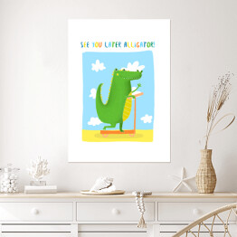 Plakat Uśmiechnięty krokodyl