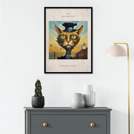 Plakat w ramie Kot portret inspirowany sztuką - Salvador Dali "Trwałość pamięci"