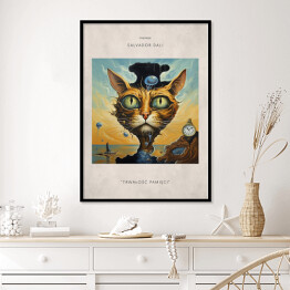Plakat w ramie Kot portret inspirowany sztuką - Salvador Dali "Trwałość pamięci"
