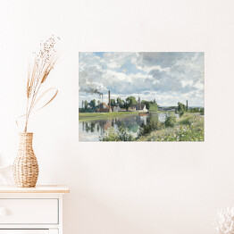 Plakat samoprzylepny Camille Pissarro Rzeka Oise w pobliżu Pontoise. Reprodukcja