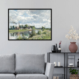 Plakat w ramie Camille Pissarro Rzeka Oise w pobliżu Pontoise. Reprodukcja