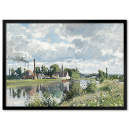 Plakat w ramie Camille Pissarro Rzeka Oise w pobliżu Pontoise. Reprodukcja