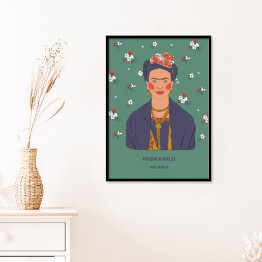 Plakat w ramie Frida Kahlo - inspirujące kobiety - ilustracja