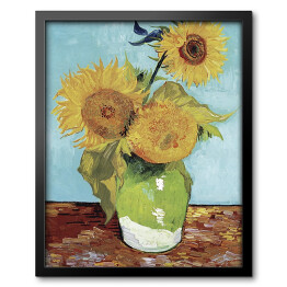 Obraz w ramie Vincent van Gogh Trzy słoneczniki w wazonie. Reprodukcja