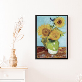 Obraz w ramie Vincent van Gogh Trzy słoneczniki w wazonie. Reprodukcja