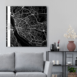 Obraz na płótnie Mapy miast świata - Liverpool - czarna