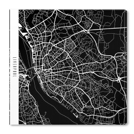 Obraz na płótnie Mapy miast świata - Liverpool - czarna