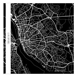 Plakat samoprzylepny Mapy miast świata - Liverpool - czarna