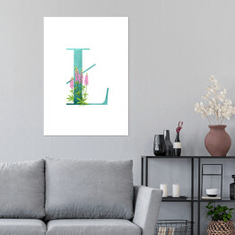 Plakat samoprzylepny Roślinny alfabet - litera Ł jak łubin