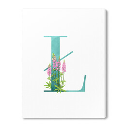 Obraz na płótnie Roślinny alfabet - litera Ł jak łubin