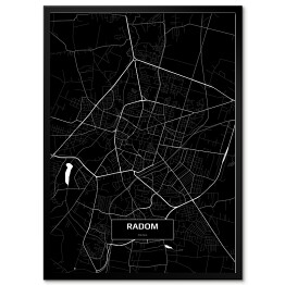Obraz klasyczny Mapa Radomia czarno-biała