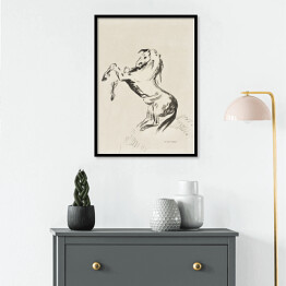 Plakat w ramie Odilon Redon Skaczący koń na chmurach (Pegasus). Reprodukcja