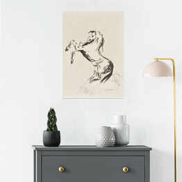 Plakat samoprzylepny Odilon Redon Skaczący koń na chmurach (Pegasus). Reprodukcja
