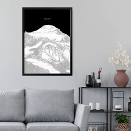 Obraz w ramie Cho Oyu - minimalistyczne szczyty górskie