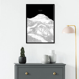Plakat w ramie Cho Oyu - minimalistyczne szczyty górskie