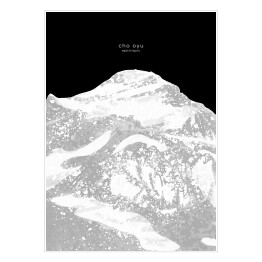 Plakat samoprzylepny Cho Oyu - minimalistyczne szczyty górskie