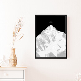 Obraz w ramie K2 - minimalistyczne szczyty górskie