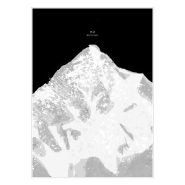 Plakat samoprzylepny K2 - minimalistyczne szczyty górskie