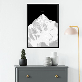 Obraz w ramie K2 - minimalistyczne szczyty górskie