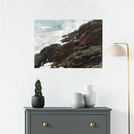 Plakat samoprzylepny Winslow Homer. High Cliff, Wybrzeże Maine. Reprodukcja
