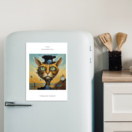 Magnes dekoracyjny Kot portret inspirowany sztuką - Salvador Dali