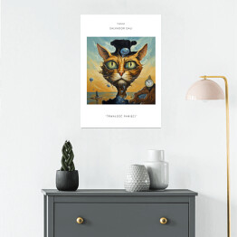 Plakat Kot portret inspirowany sztuką - Salvador Dali