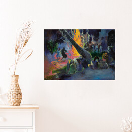 Plakat samoprzylepny Paul Gauguin "Upa Upa (Taniec Ognia)" - reprodukcja