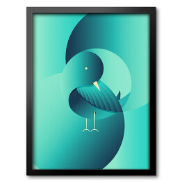 Obraz w ramie Mały ptak w geometrycznych kształtach 