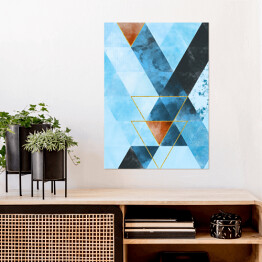 Mozaika z trójkątów w niebieskich barwach