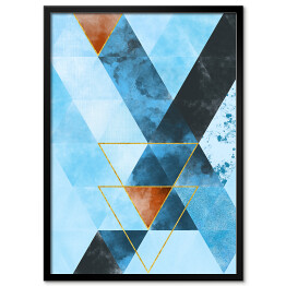 Obraz klasyczny Mozaika z trójkątów w niebieskich barwach
