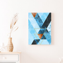 Obraz na płótnie Mozaika z trójkątów w niebieskich barwach