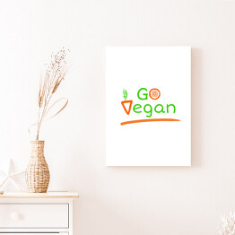 Obraz na płótnie Kolorowa typografia - "Go Vegan"