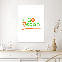Plakat samoprzylepny Kolorowa typografia - "Go Vegan"