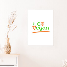 Plakat Kolorowa typografia - "Go Vegan"