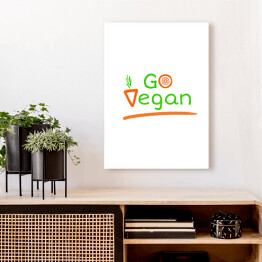 Obraz na płótnie Kolorowa typografia - "Go Vegan"